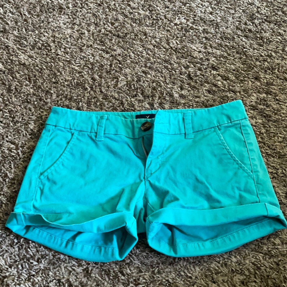 Teal midi shorts